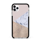 Marble Wood Geometric 7 Apple iPhone 11 Pro Max in Silver with Black Impact Case