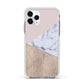 Marble Wood Geometric 7 Apple iPhone 11 Pro in Silver with White Impact Case