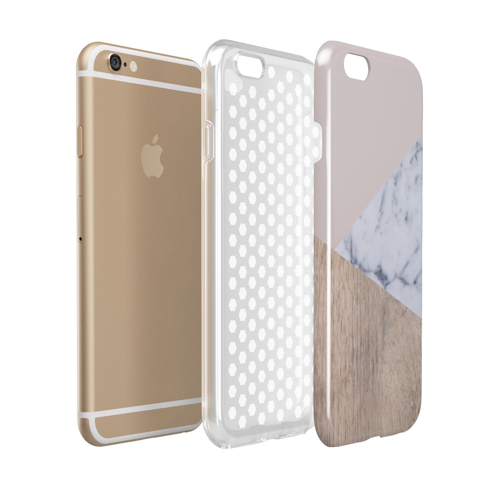 Marble Wood Geometric 7 Apple iPhone 6 3D Tough Case Expanded view