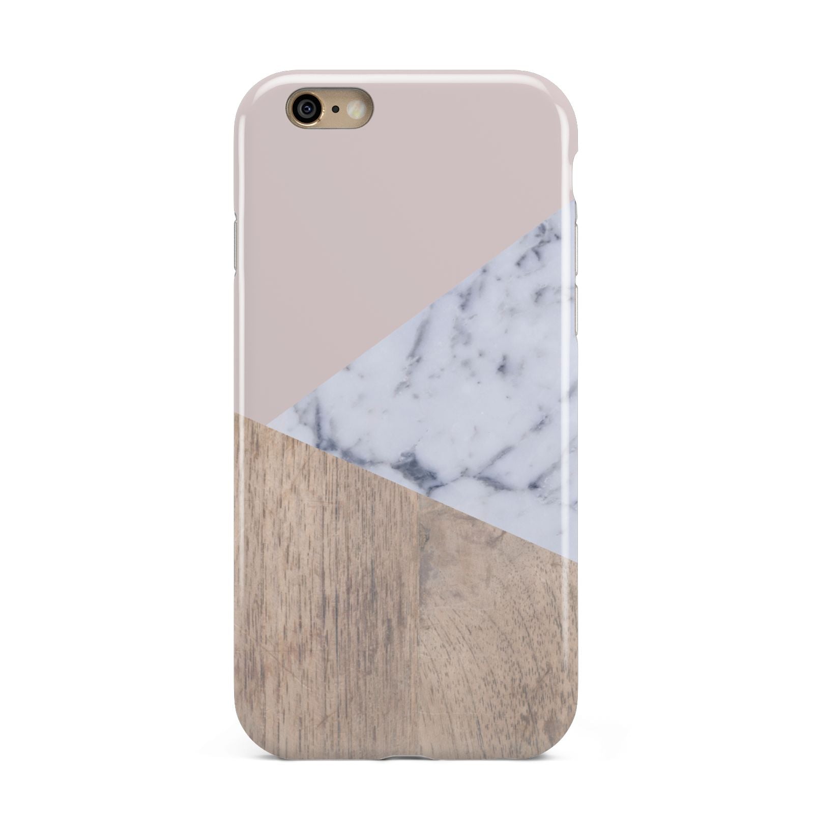 Marble Wood Geometric 7 Apple iPhone 6 3D Tough Case
