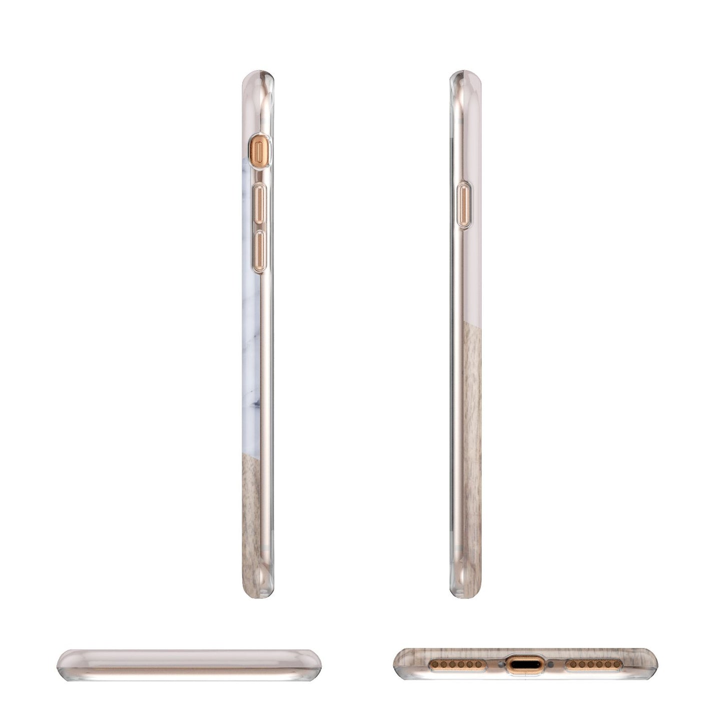 Marble Wood Geometric 7 Apple iPhone 7 8 3D Wrap Tough Case Alternative Image Angles