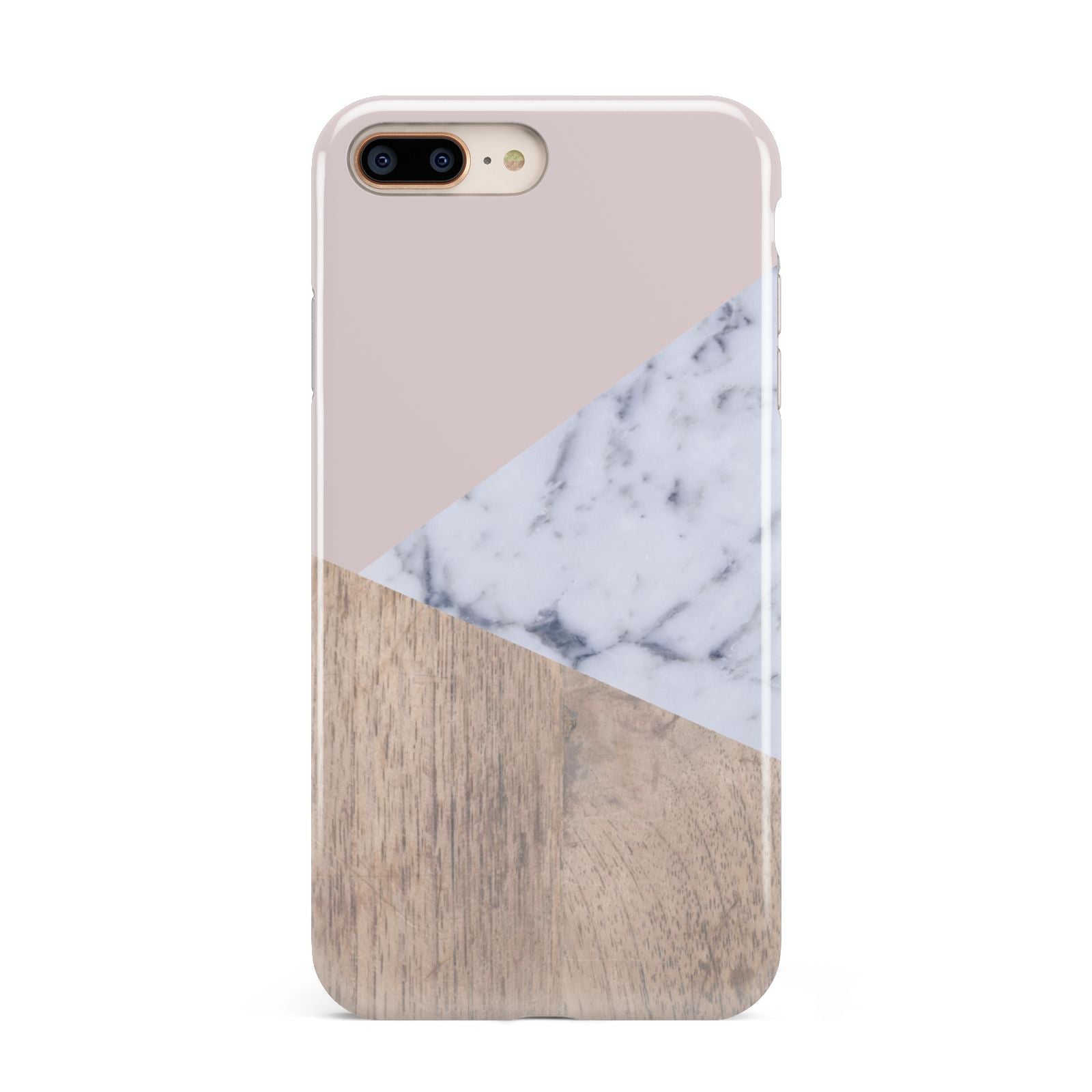Marble Wood Geometric 7 Apple iPhone 7 8 Plus 3D Tough Case