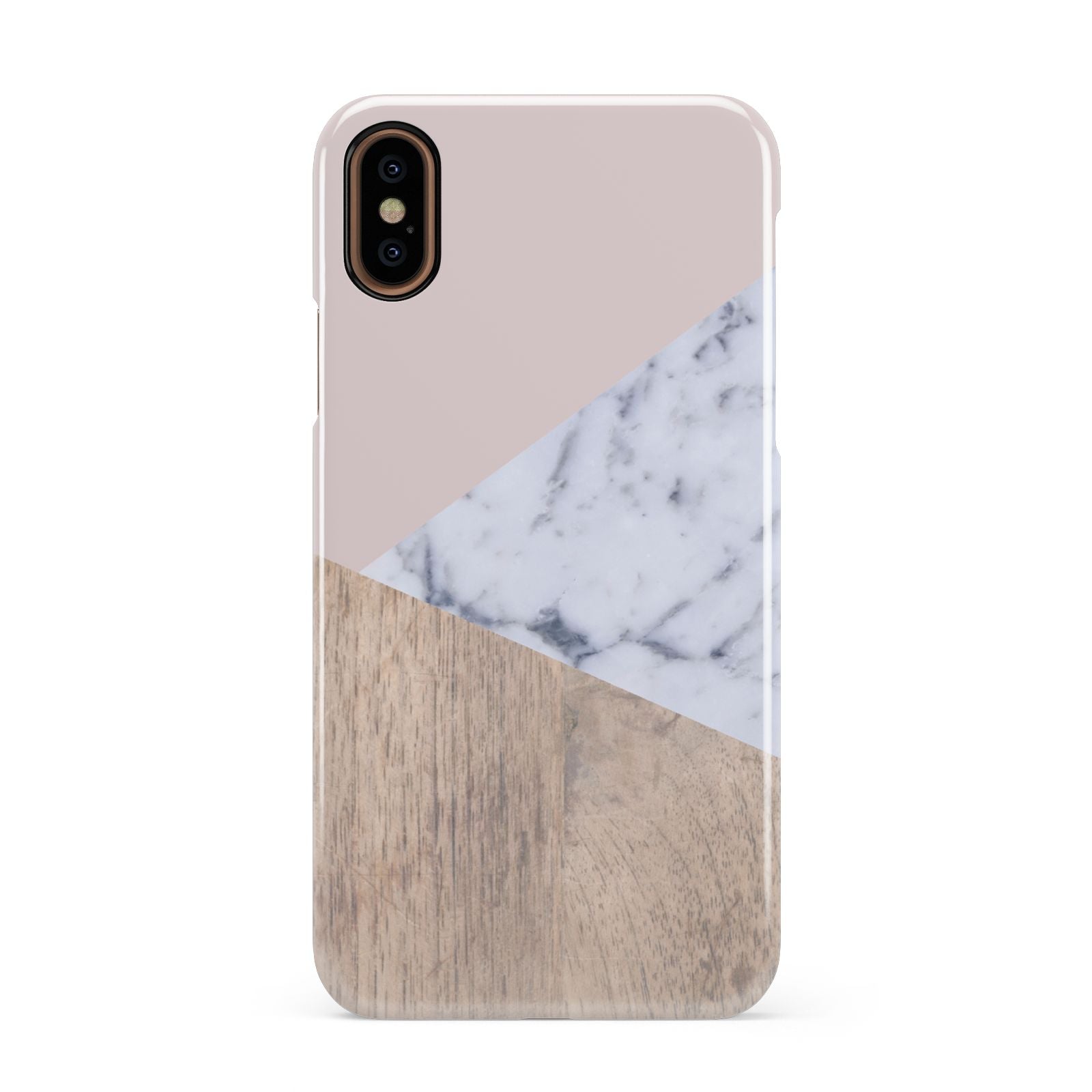 Marble Wood Geometric 7 Apple iPhone XS 3D Snap Case