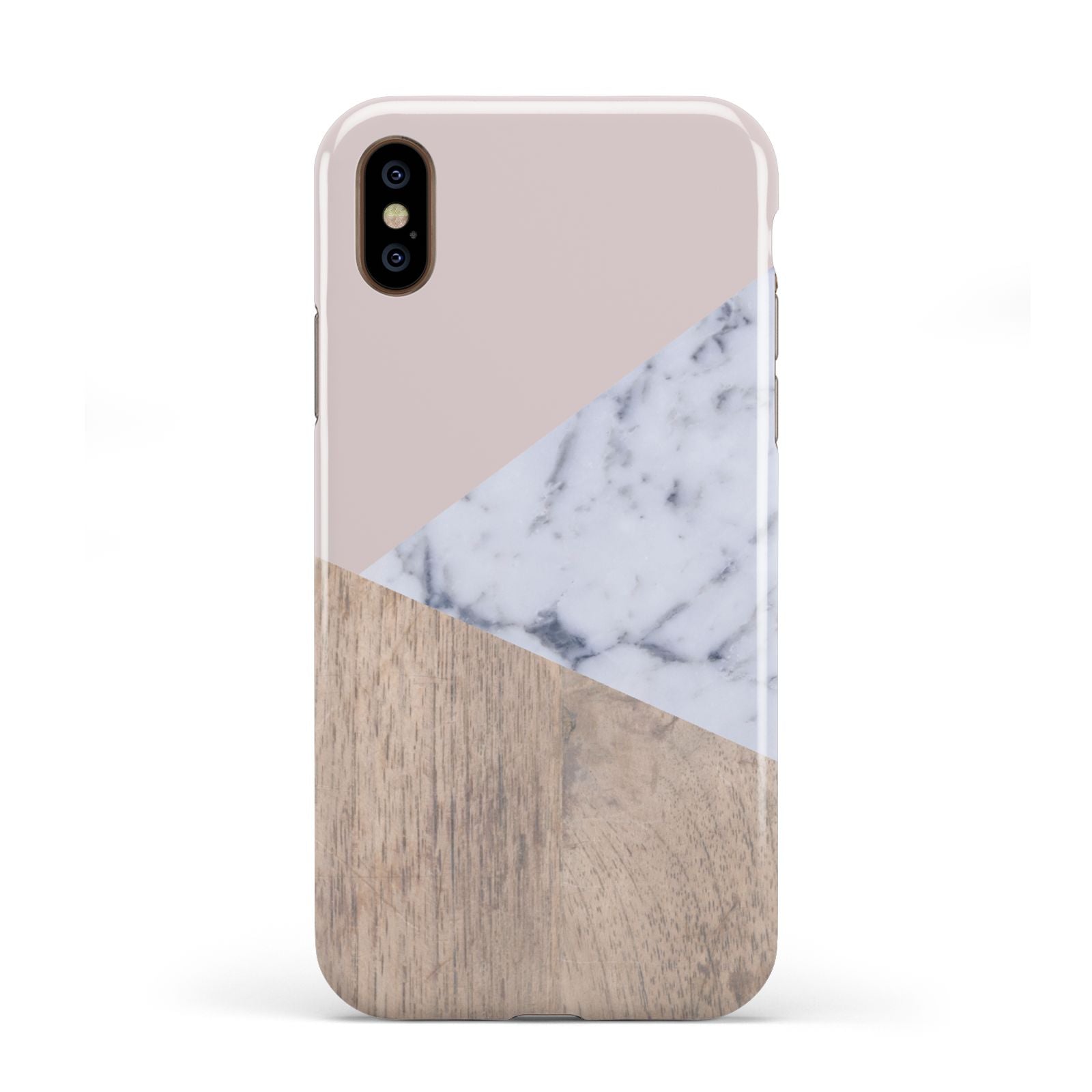 Marble Wood Geometric 7 Apple iPhone XS 3D Tough