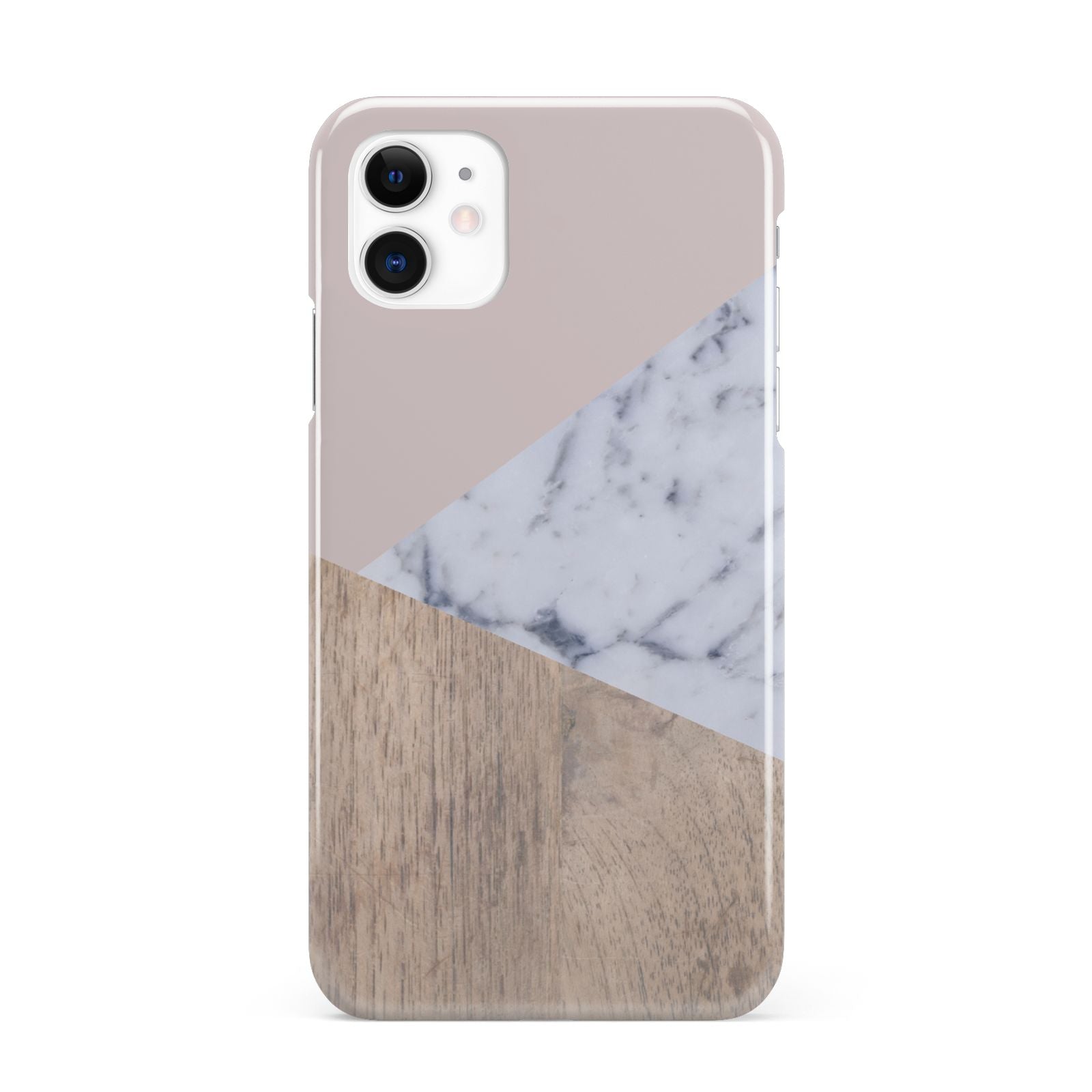 Marble Wood Geometric 7 iPhone 11 3D Snap Case