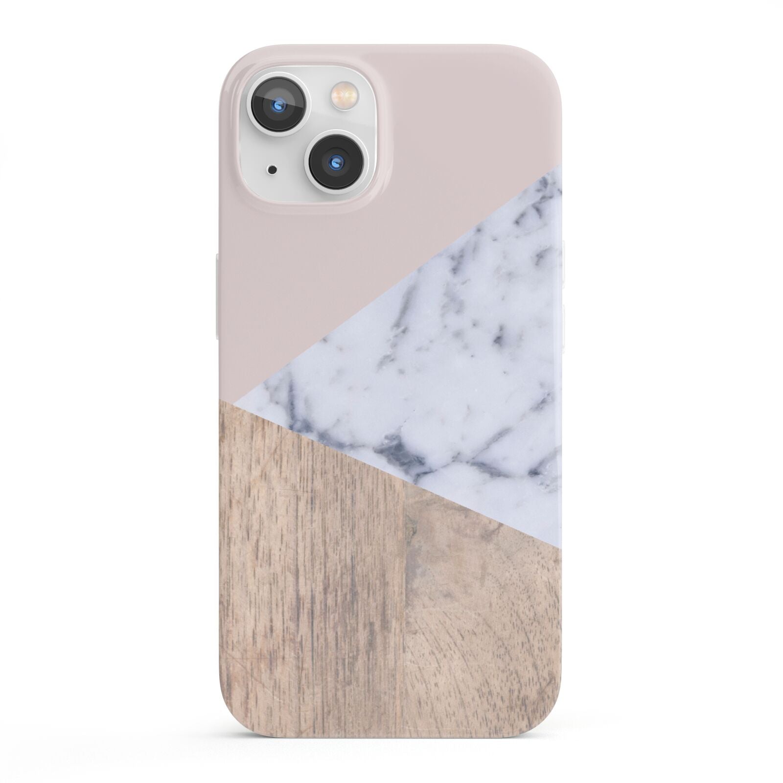 Marble Wood Geometric 7 iPhone 13 Full Wrap 3D Snap Case