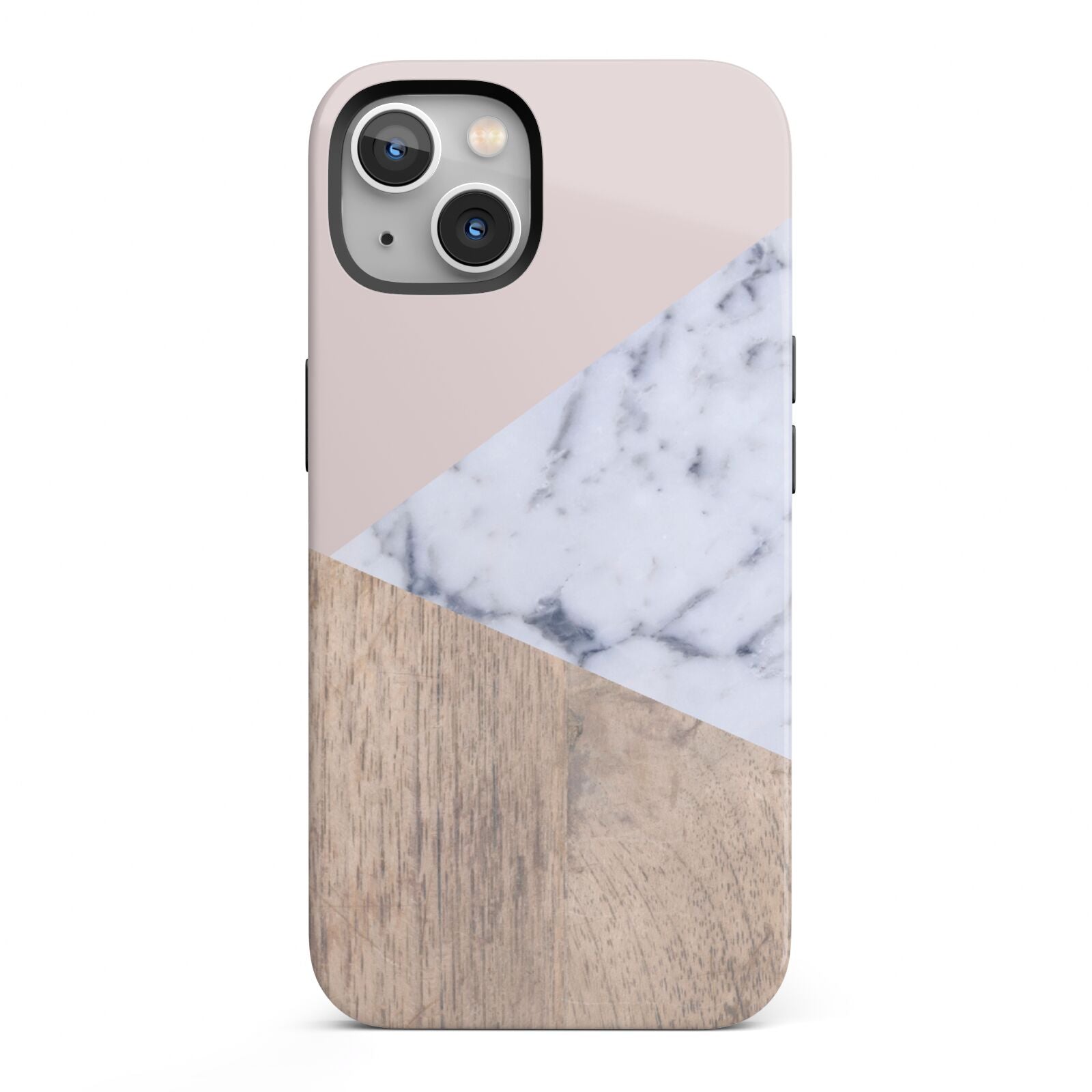 Marble Wood Geometric 7 iPhone 13 Full Wrap 3D Tough Case