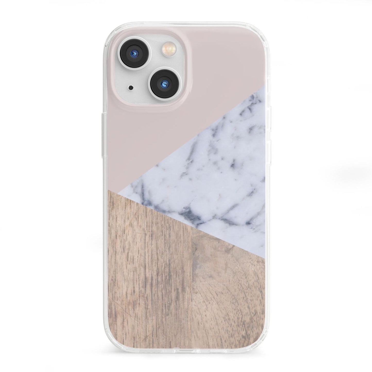Marble Wood Geometric 7 iPhone 13 Mini Clear Bumper Case