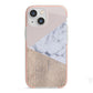 Marble Wood Geometric 7 iPhone 13 Mini TPU Impact Case with Pink Edges
