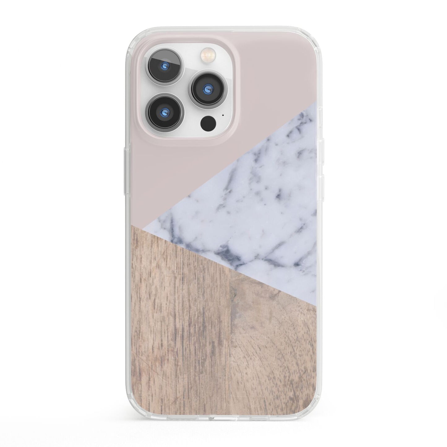 Marble Wood Geometric 7 iPhone 13 Pro Clear Bumper Case