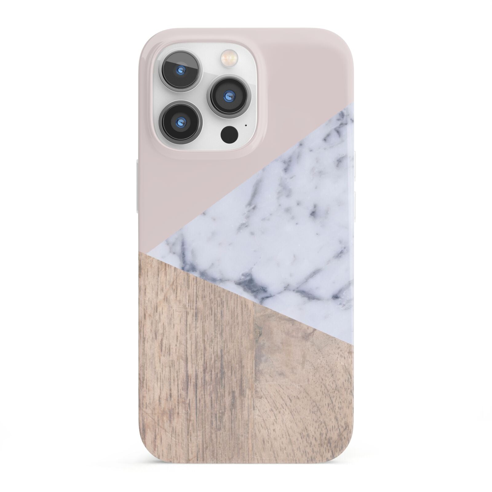 Marble Wood Geometric 7 iPhone 13 Pro Full Wrap 3D Snap Case