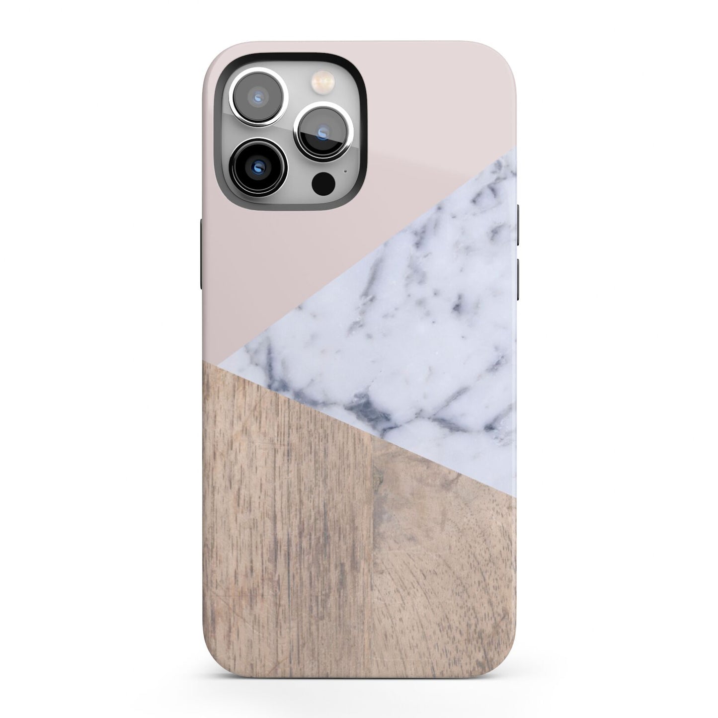 Marble Wood Geometric 7 iPhone 13 Pro Max Full Wrap 3D Tough Case