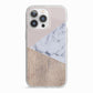 Marble Wood Geometric 7 iPhone 13 Pro TPU Impact Case with White Edges
