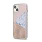 Marble Wood Geometric 7 iPhone 14 Plus Glitter Tough Case Starlight Angled Image