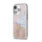 Marble Wood Geometric 7 iPhone 14 Pro Glitter Tough Case Silver Angled Image