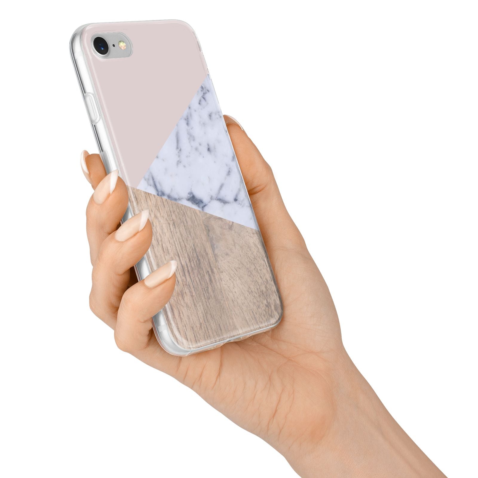 Marble Wood Geometric 7 iPhone 7 Bumper Case on Silver iPhone Alternative Image