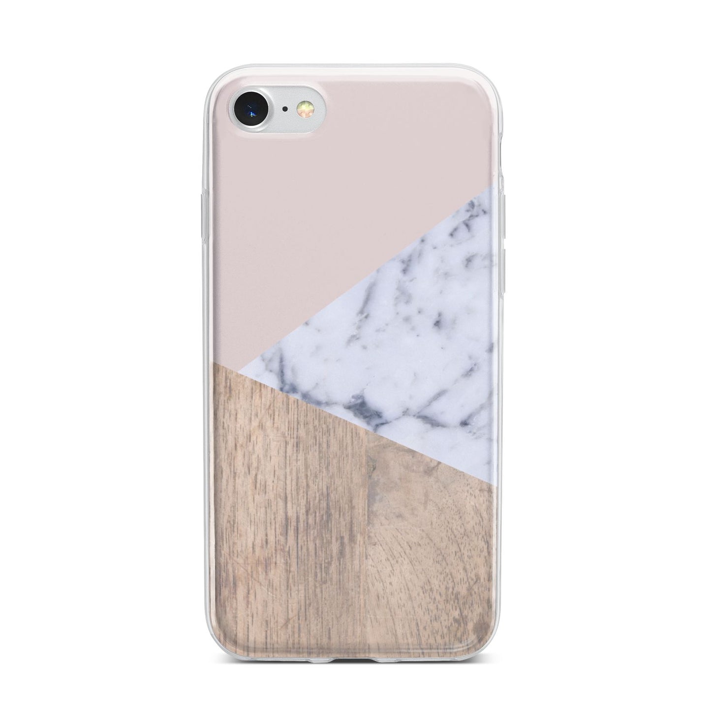 Marble Wood Geometric 7 iPhone 7 Bumper Case on Silver iPhone
