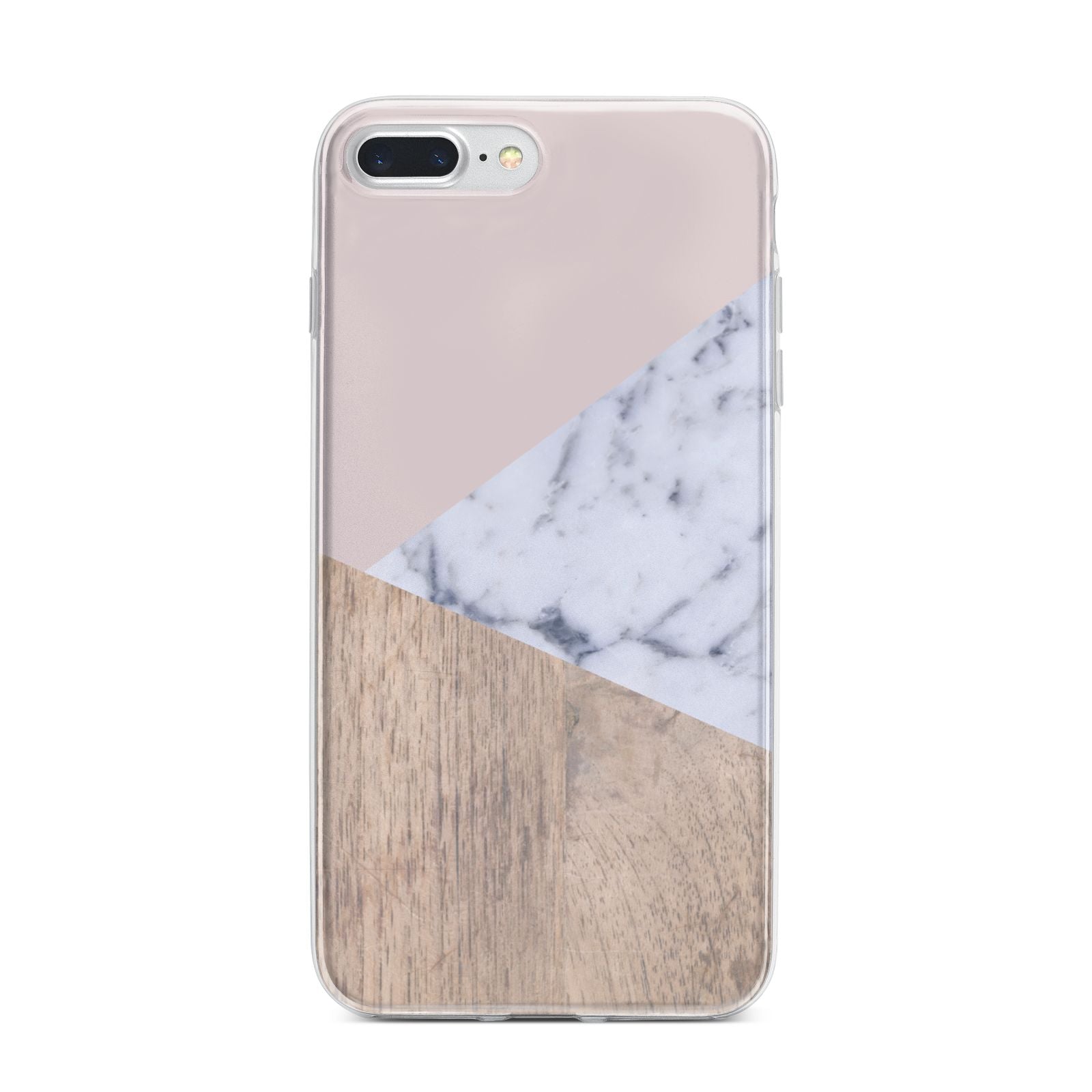 Marble Wood Geometric 7 iPhone 7 Plus Bumper Case on Silver iPhone