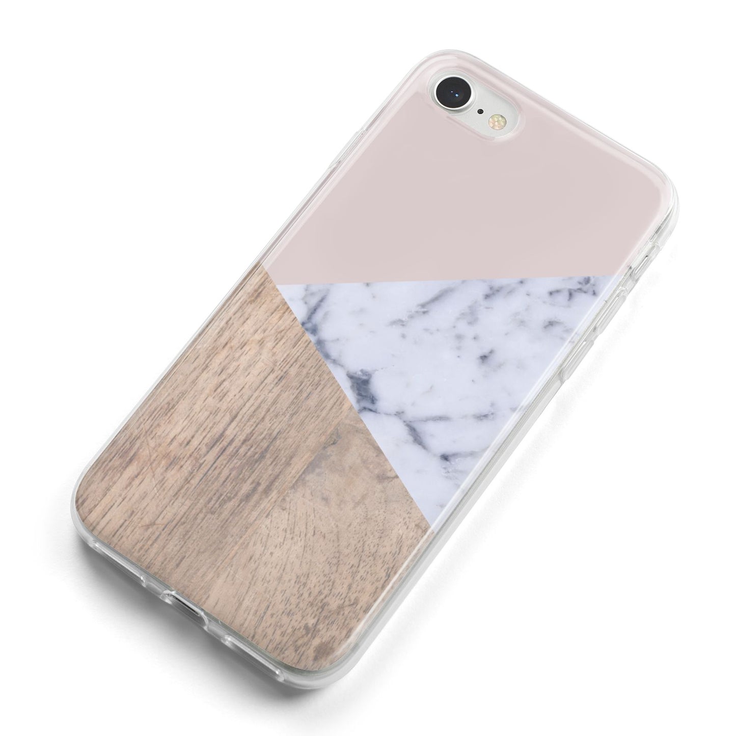 Marble Wood Geometric 7 iPhone 8 Bumper Case on Silver iPhone Alternative Image