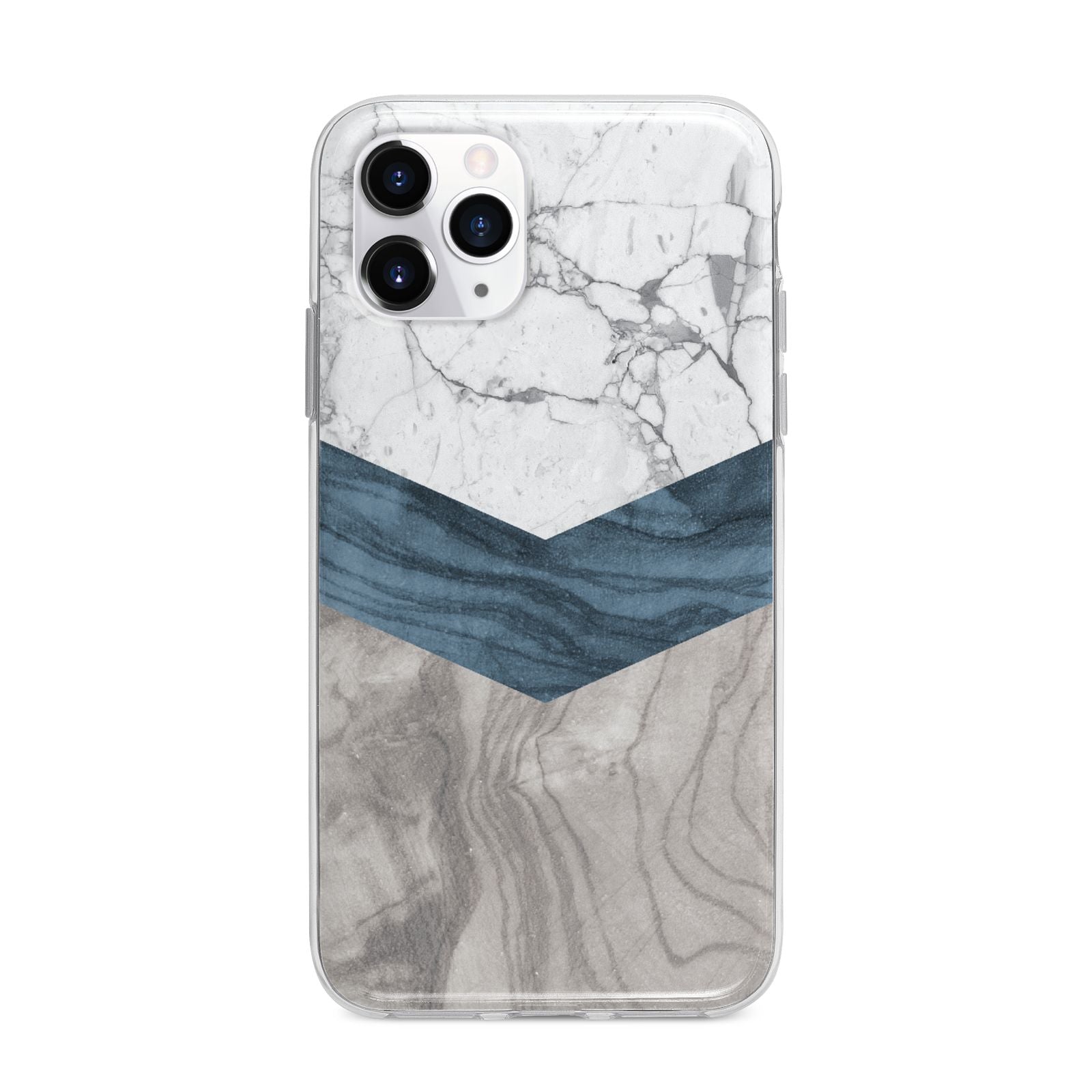 Marble Wood Geometric 8 Apple iPhone 11 Pro in Silver with Bumper Case