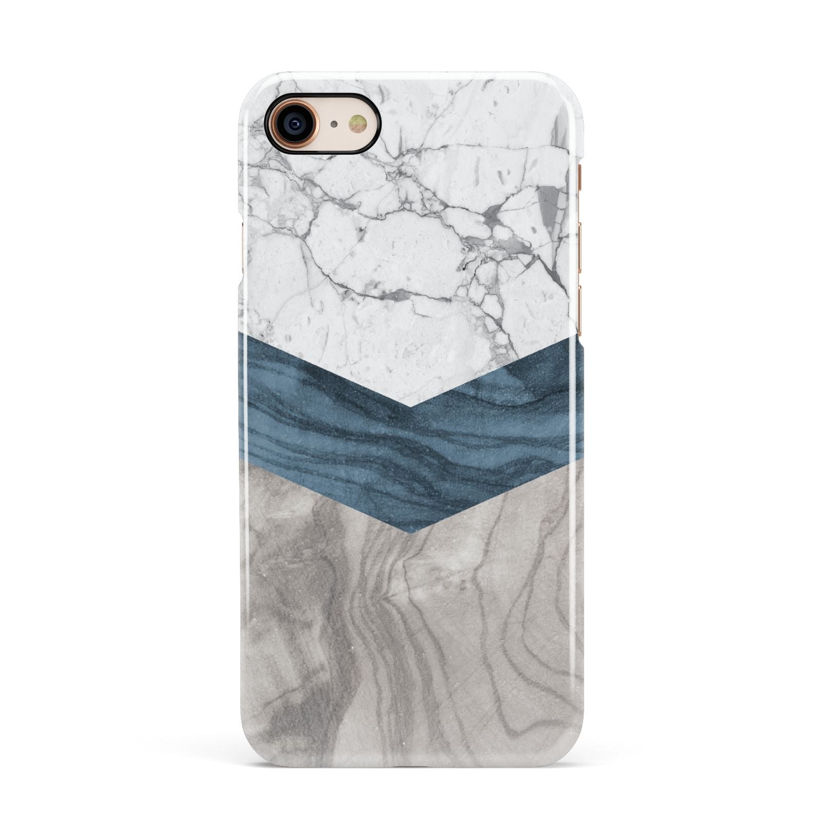 Marble Wood Geometric 8 Apple iPhone 7 8 3D Snap Case