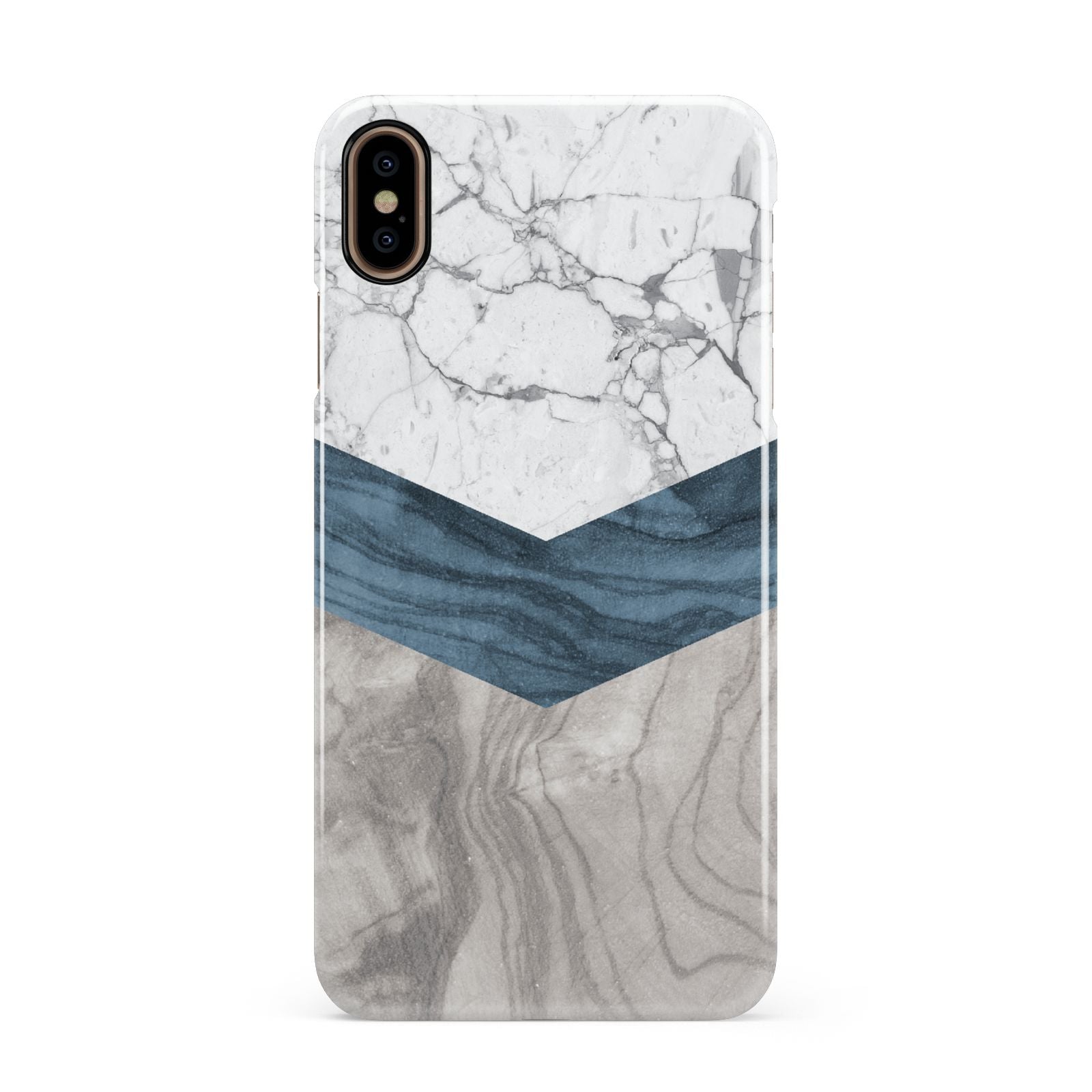 Marble Wood Geometric 8 Apple iPhone Xs Max 3D Snap Case