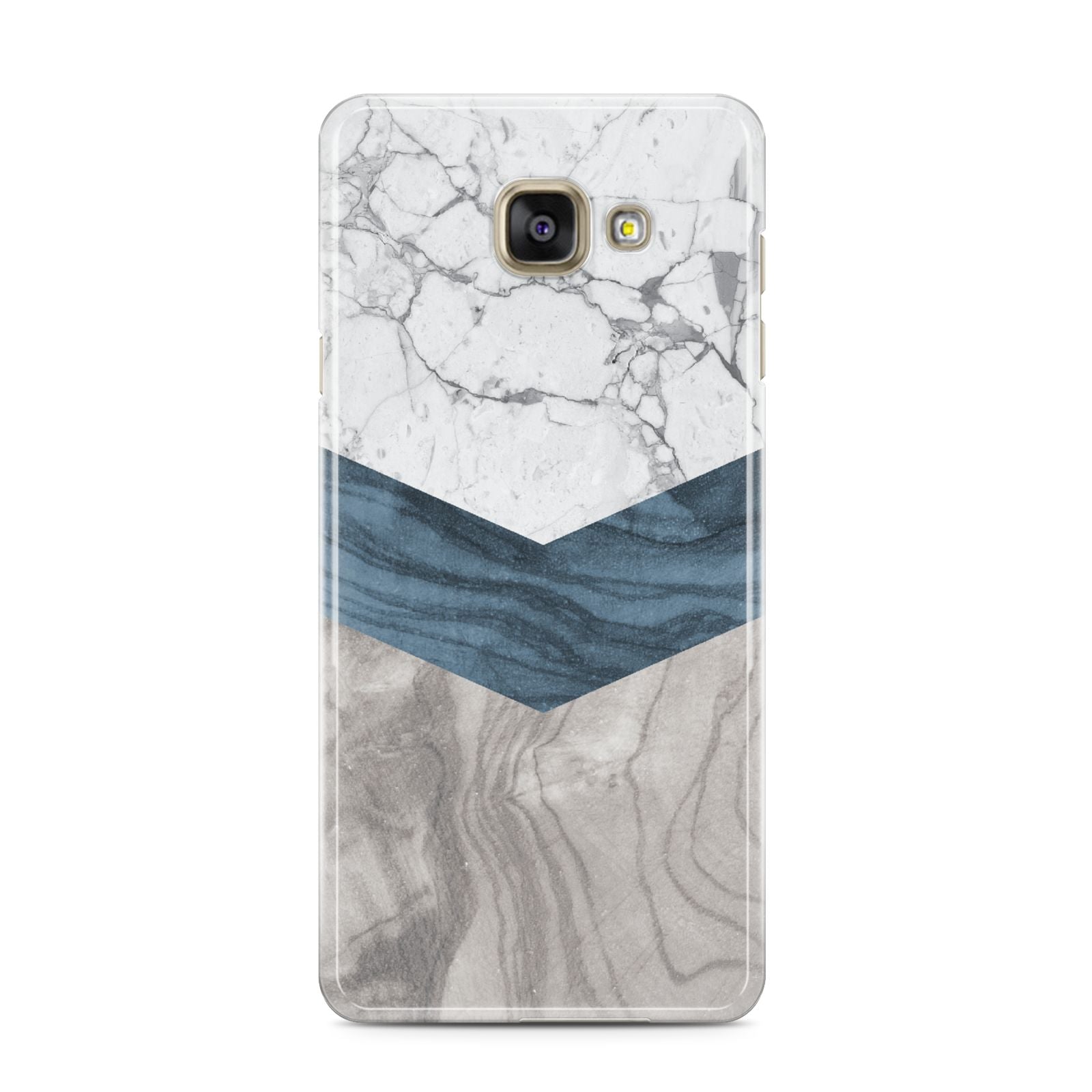 Marble Wood Geometric 8 Samsung Galaxy A3 2016 Case on gold phone