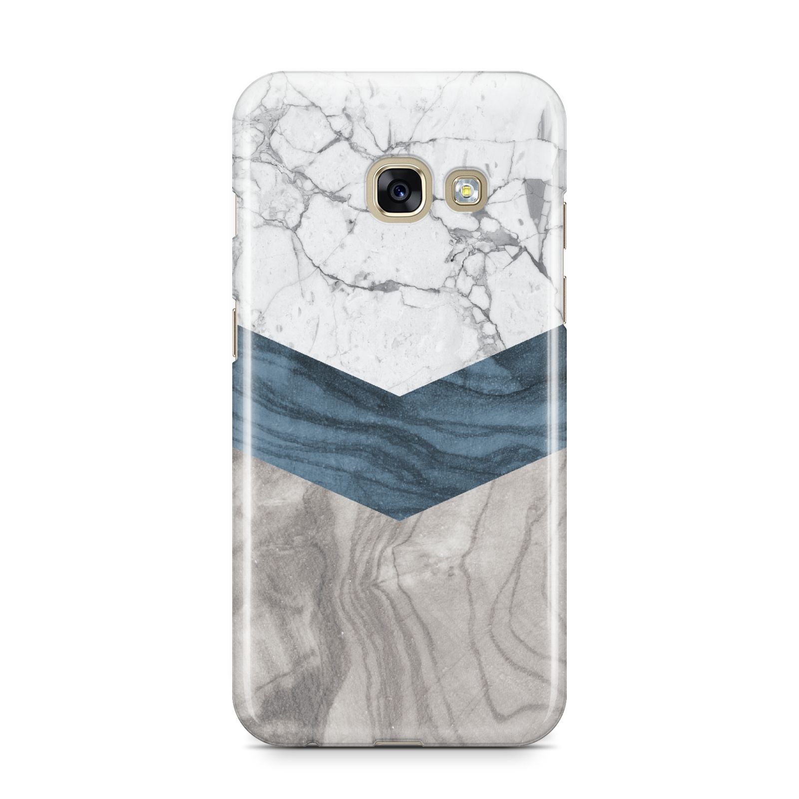 Marble Wood Geometric 8 Samsung Galaxy A3 2017 Case on gold phone