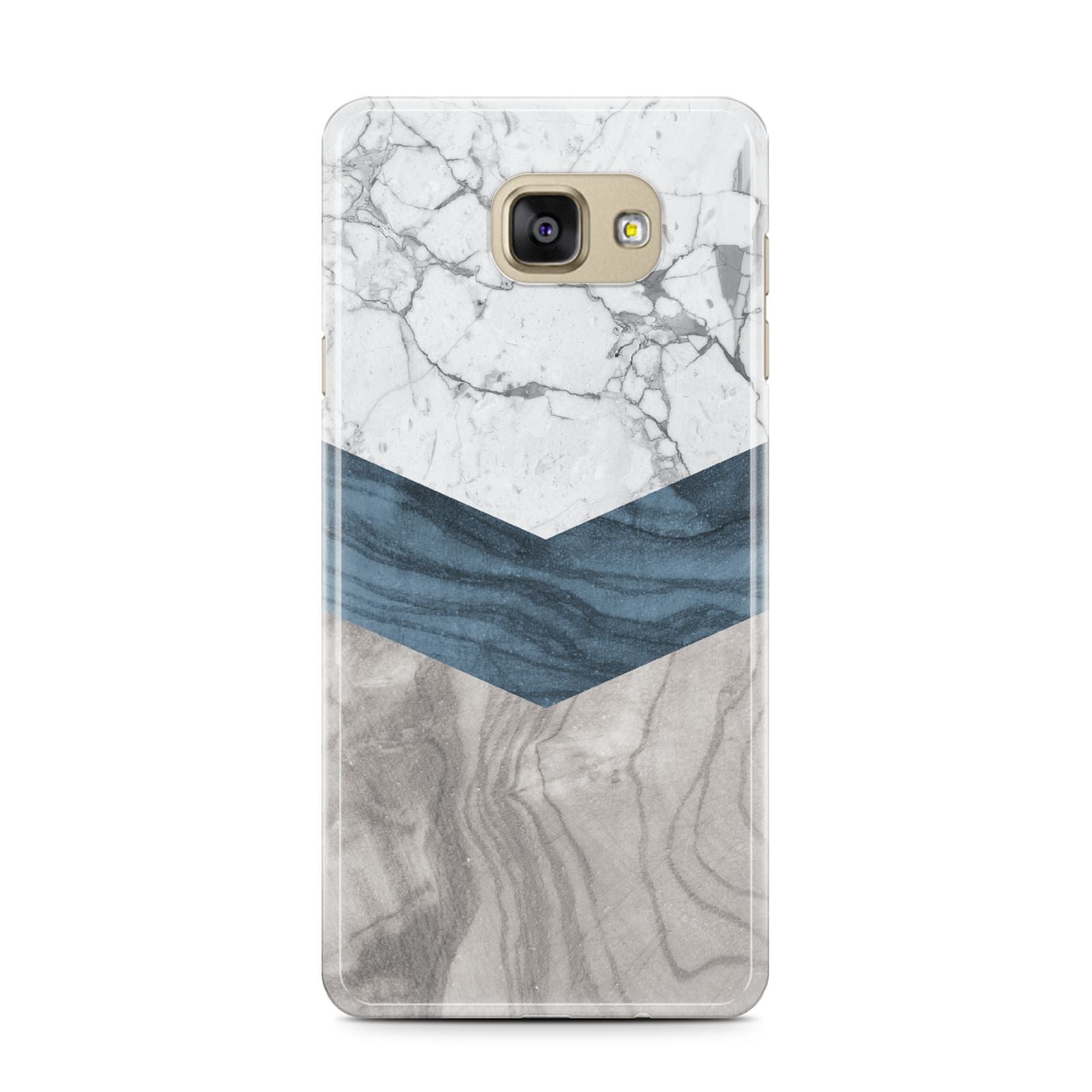 Marble Wood Geometric 8 Samsung Galaxy A7 2016 Case on gold phone