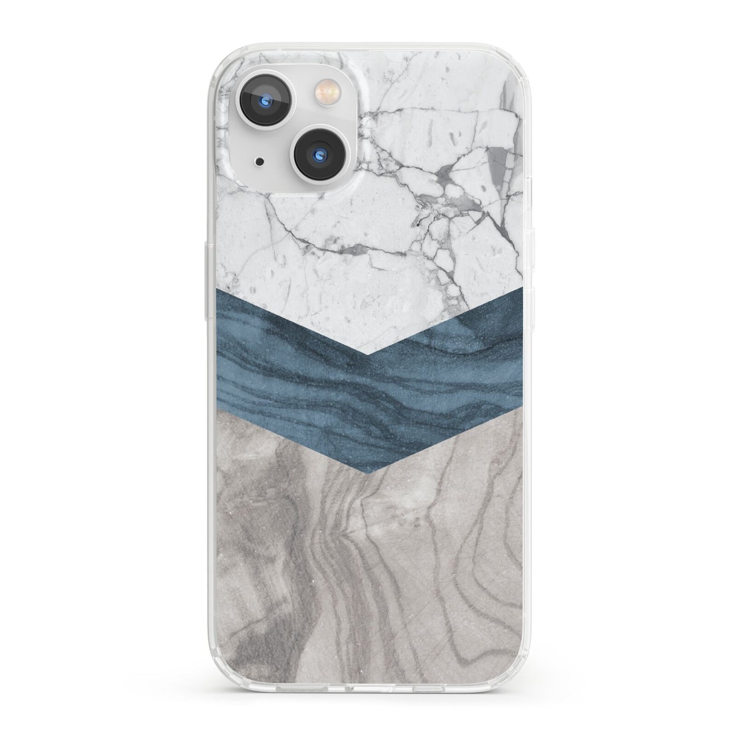 Marble Wood Geometric 8 iPhone 13 Clear Bumper Case