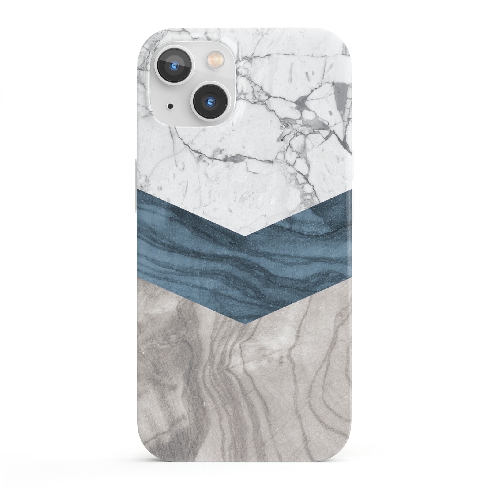 Marble Wood Geometric 8 iPhone 13 Full Wrap 3D Snap Case