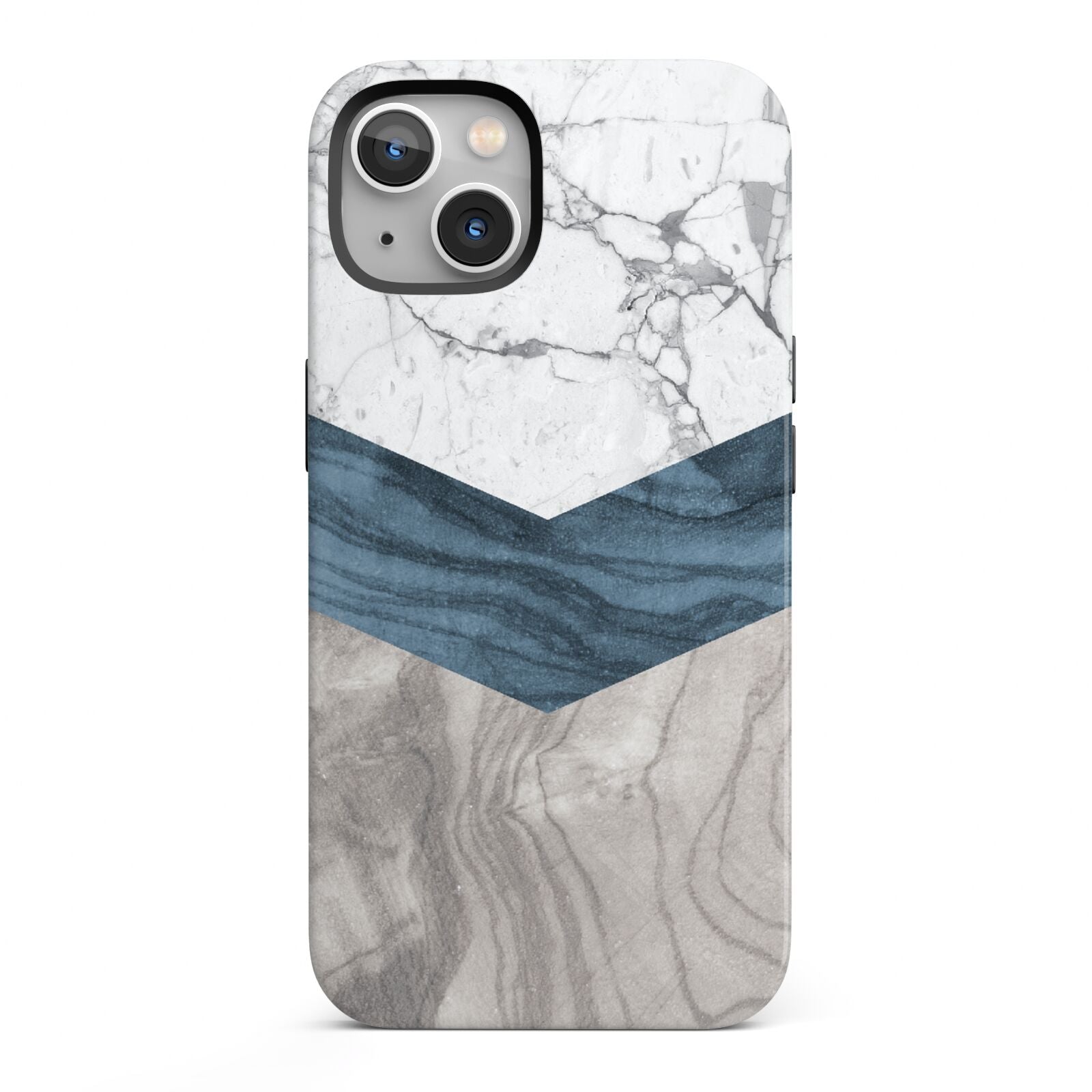 Marble Wood Geometric 8 iPhone 13 Full Wrap 3D Tough Case