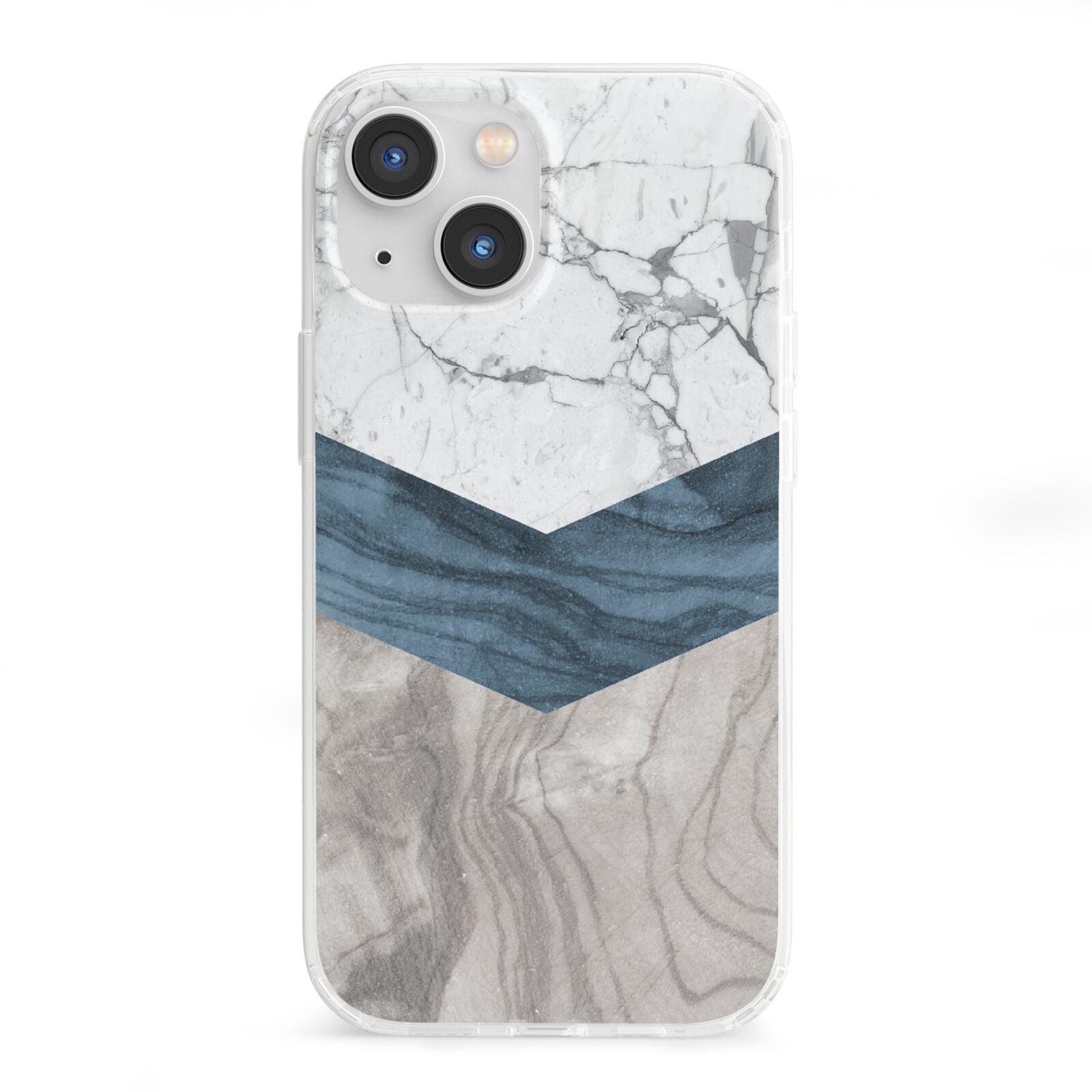Marble Wood Geometric 8 iPhone 13 Mini Clear Bumper Case