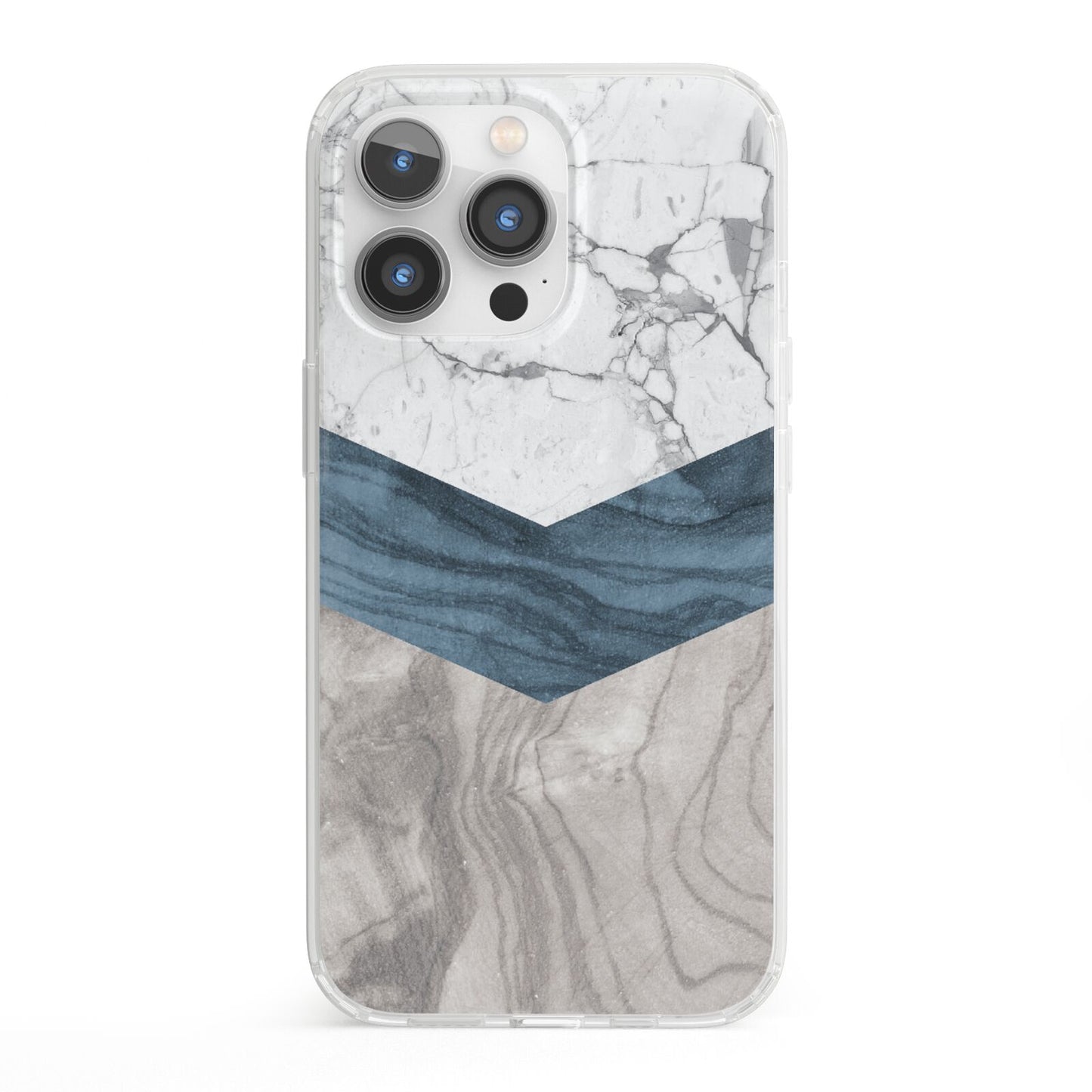 Marble Wood Geometric 8 iPhone 13 Pro Clear Bumper Case