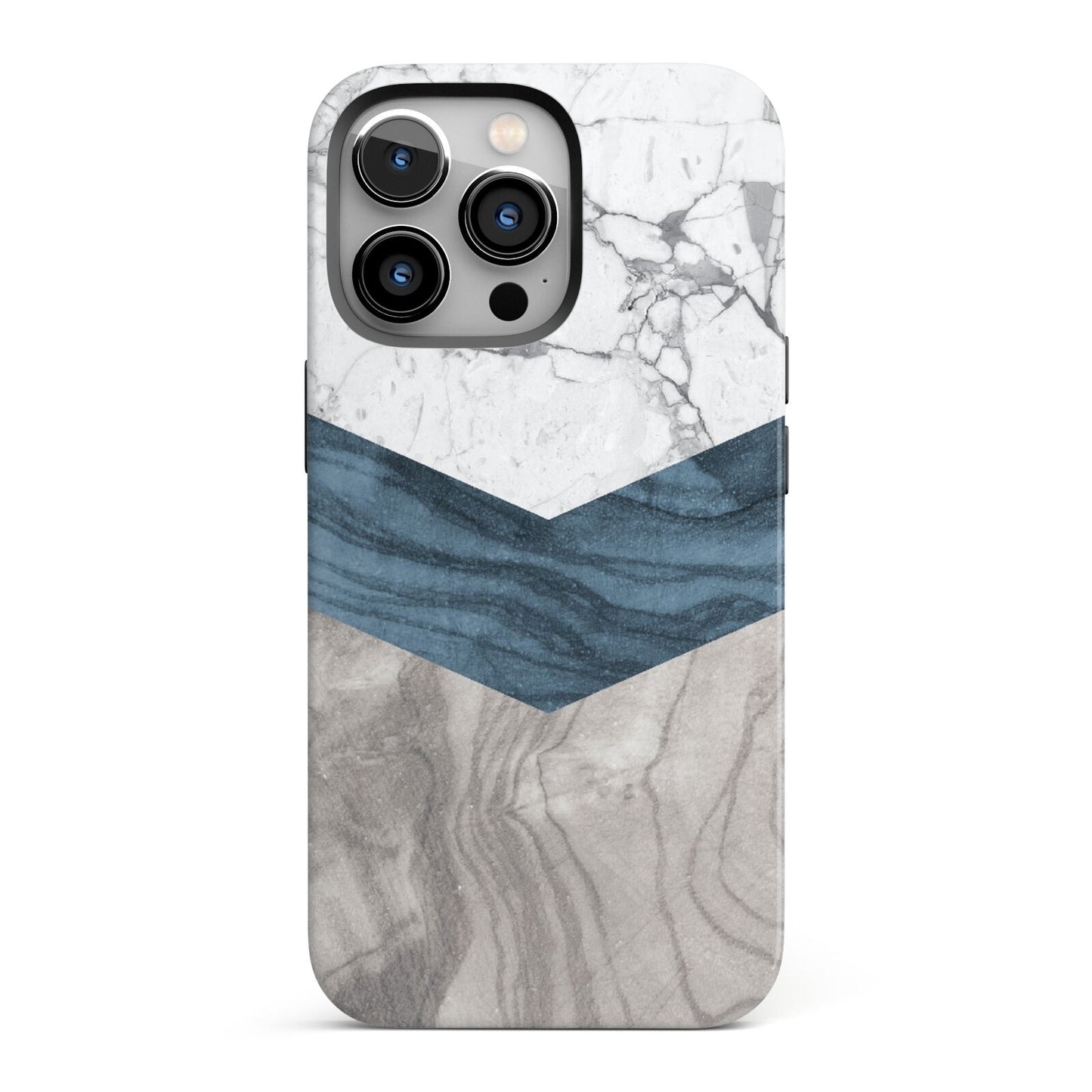 Marble Wood Geometric 8 iPhone 13 Pro Full Wrap 3D Tough Case