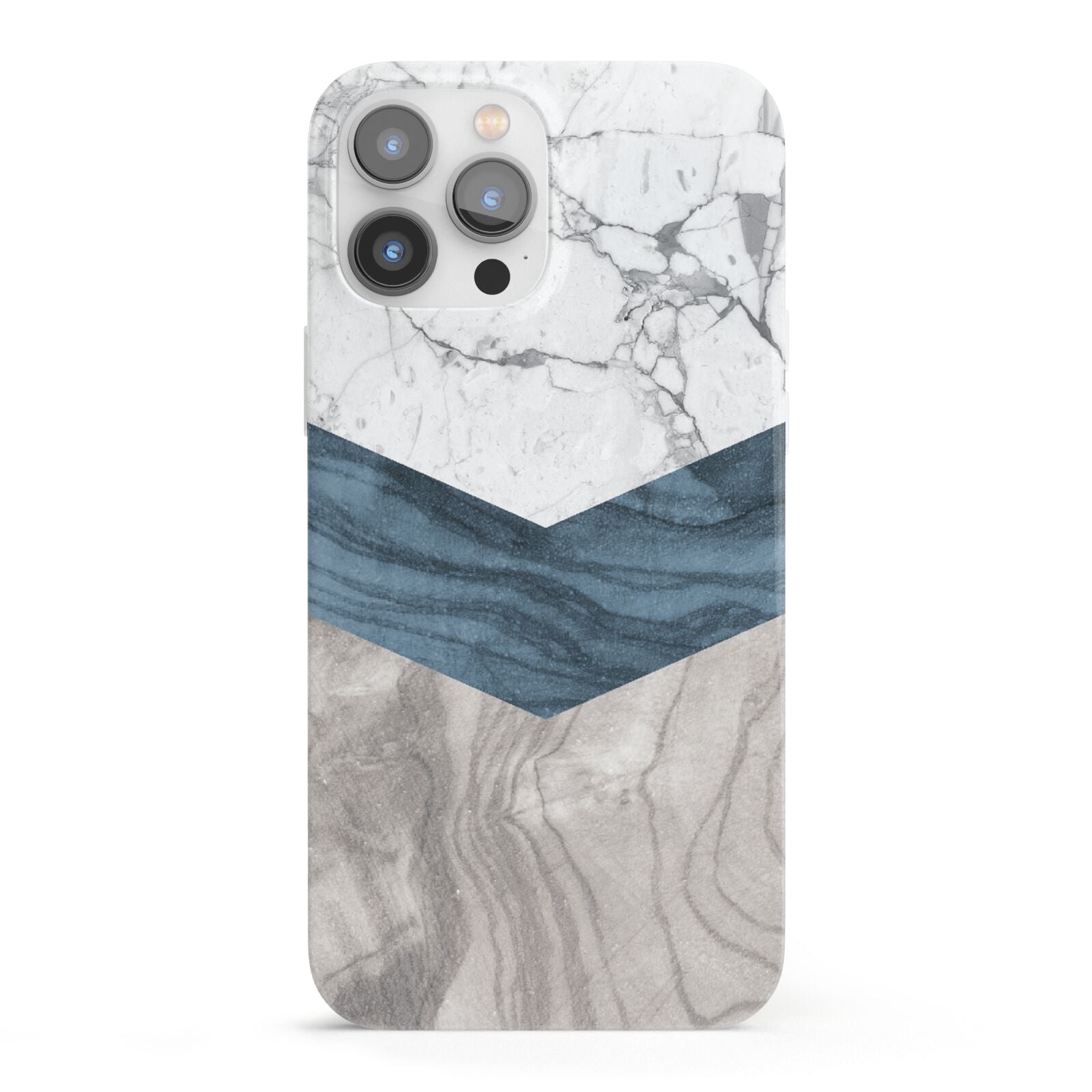 Marble Wood Geometric 8 iPhone 13 Pro Max Full Wrap 3D Snap Case