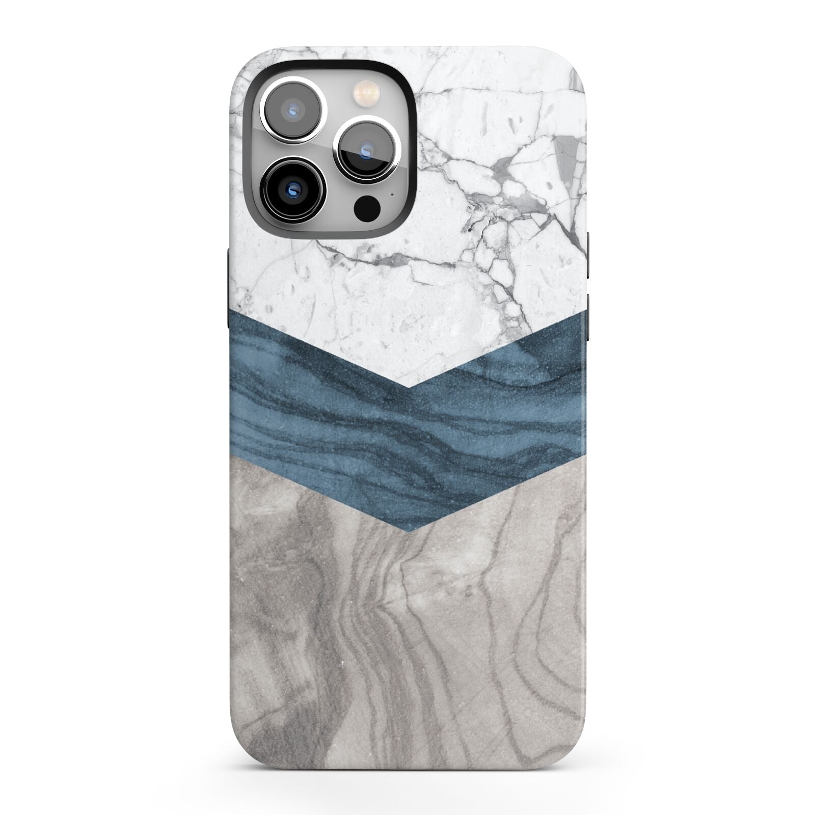 Marble Wood Geometric 8 iPhone 13 Pro Max Full Wrap 3D Tough Case