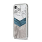 Marble Wood Geometric 8 iPhone 14 Pro Max Clear Tough Case Silver Angled Image