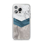 Marble Wood Geometric 8 iPhone 14 Pro Max Clear Tough Case Silver