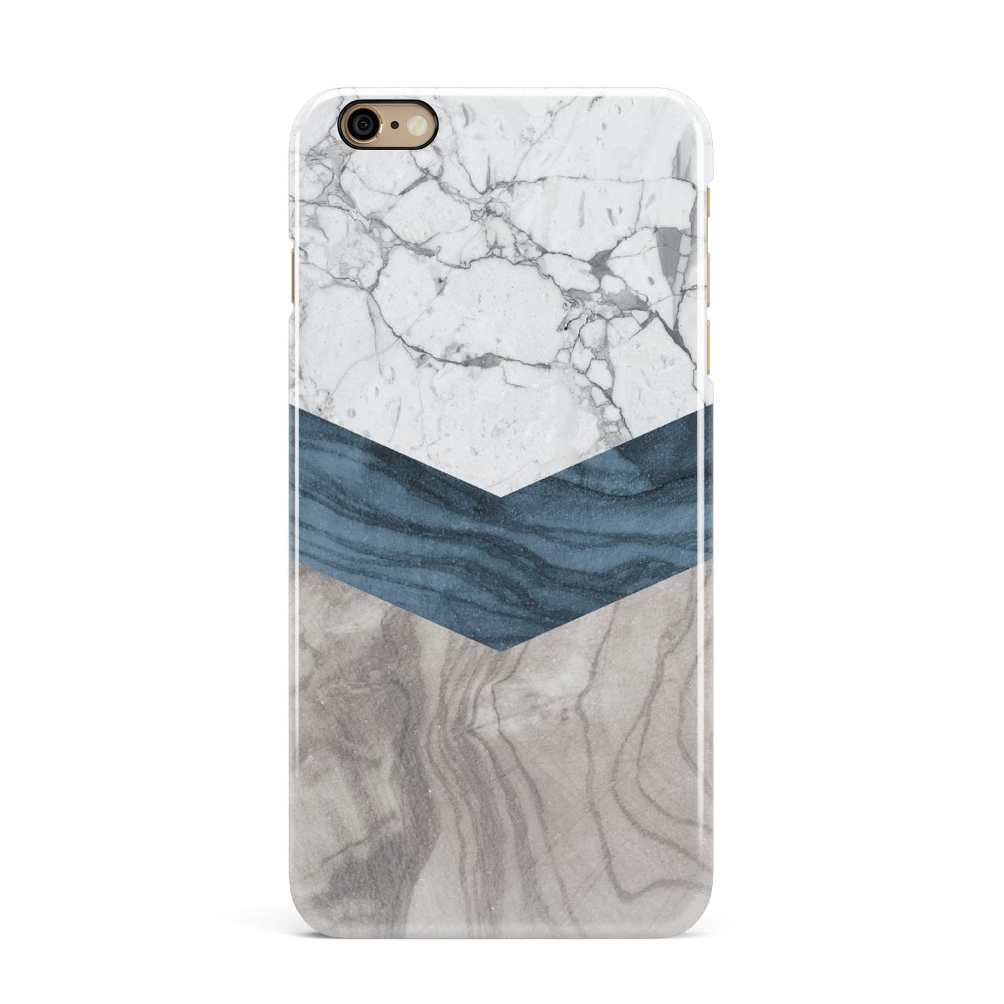 Marble Wood Geometric 8 iPhone 6 Plus 3D Snap Case on Gold Phone
