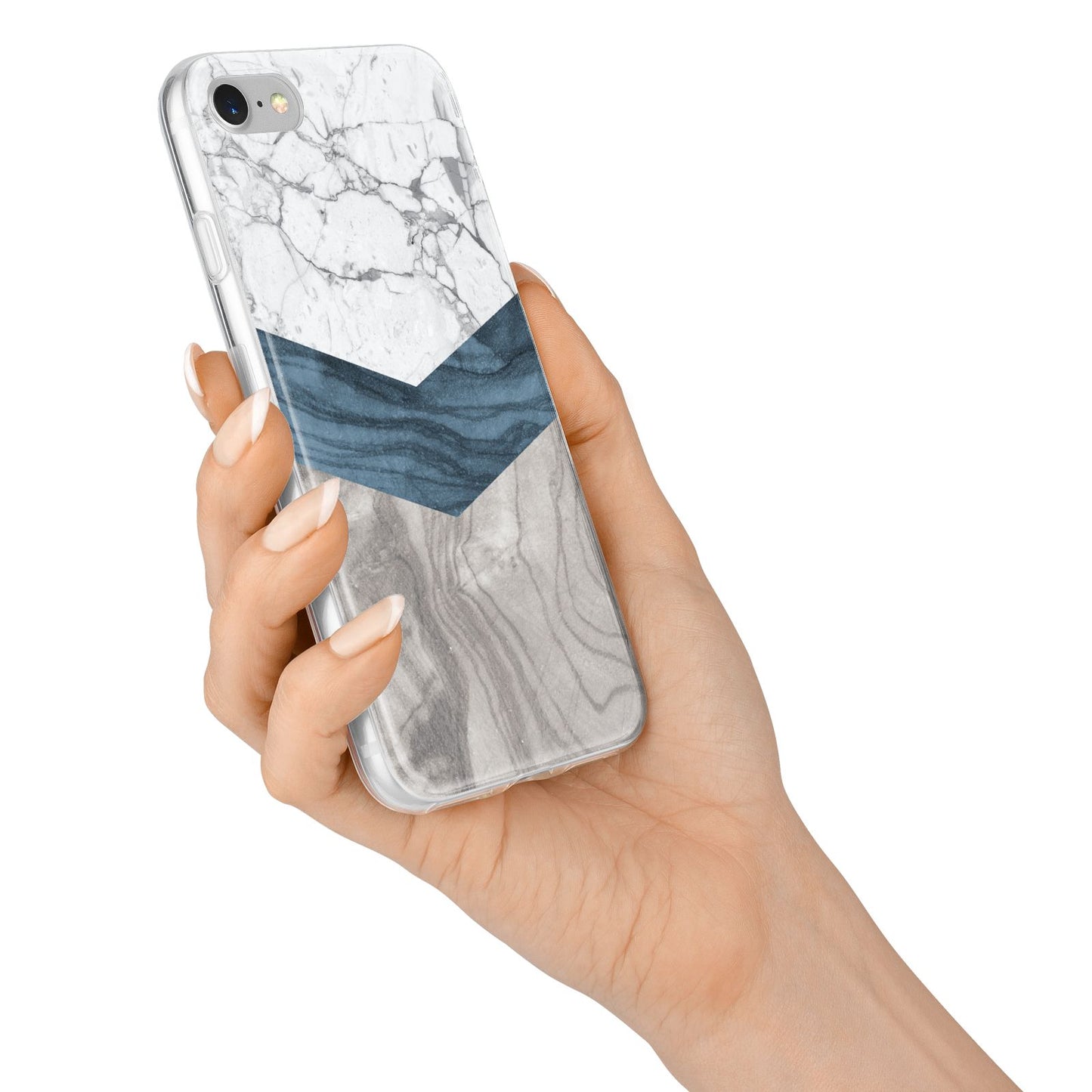 Marble Wood Geometric 8 iPhone 7 Bumper Case on Silver iPhone Alternative Image