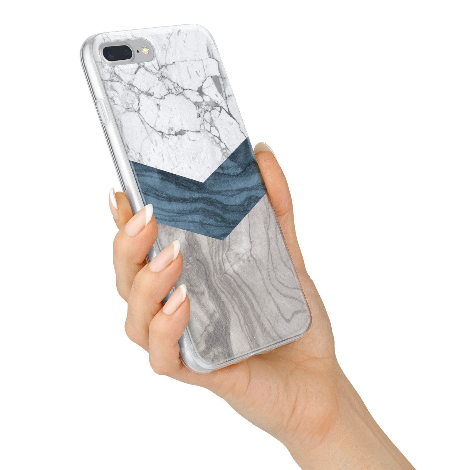 Marble Wood Geometric 8 iPhone 7 Plus Bumper Case on Silver iPhone Alternative Image
