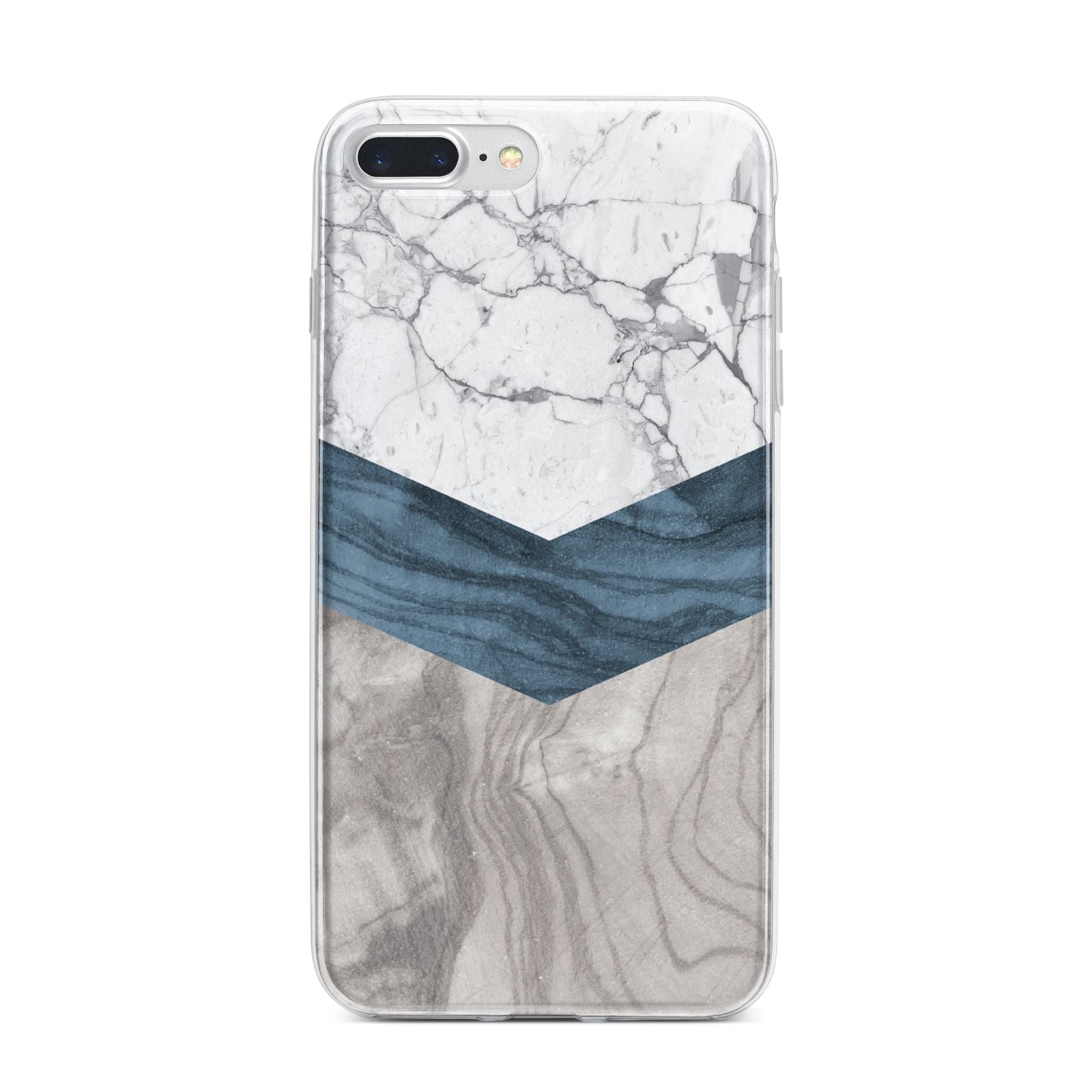 Marble Wood Geometric 8 iPhone 7 Plus Bumper Case on Silver iPhone