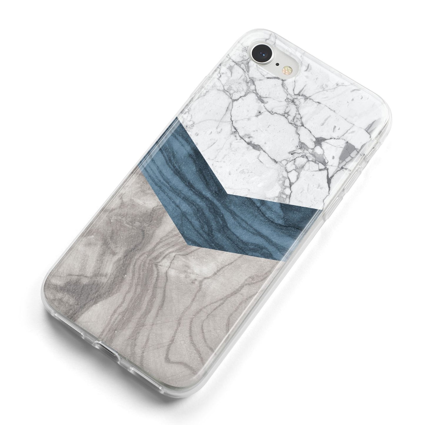 Marble Wood Geometric 8 iPhone 8 Bumper Case on Silver iPhone Alternative Image