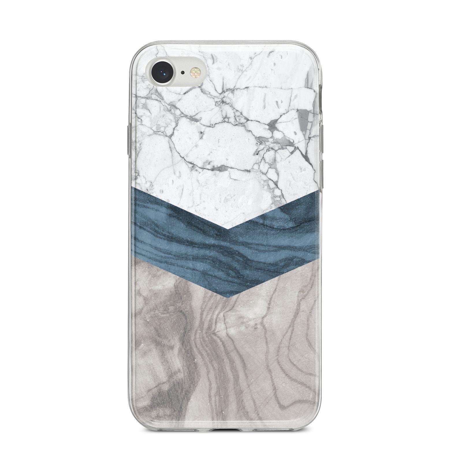 Marble Wood Geometric 8 iPhone 8 Bumper Case on Silver iPhone
