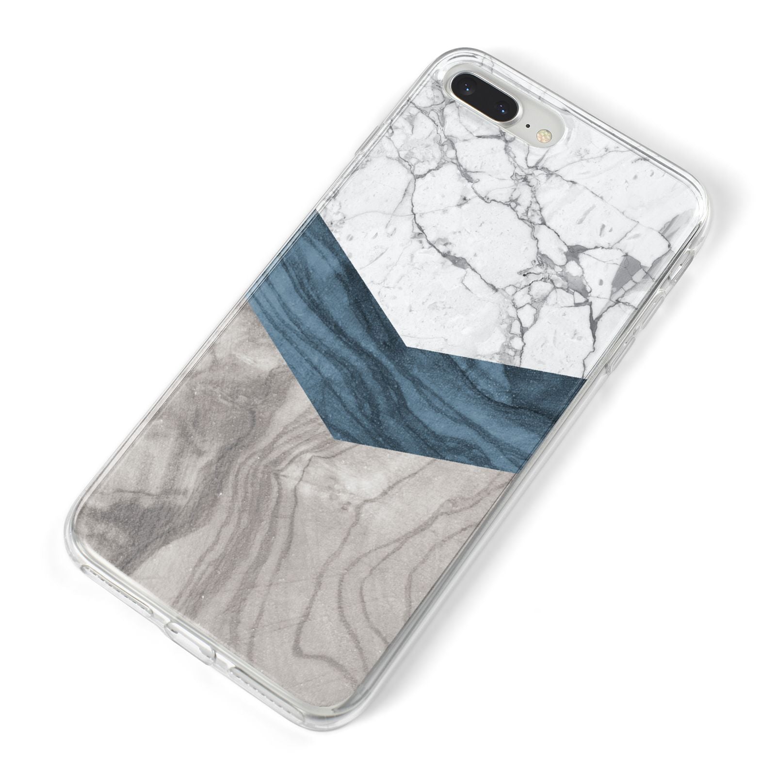 Marble Wood Geometric 8 iPhone 8 Plus Bumper Case on Silver iPhone Alternative Image