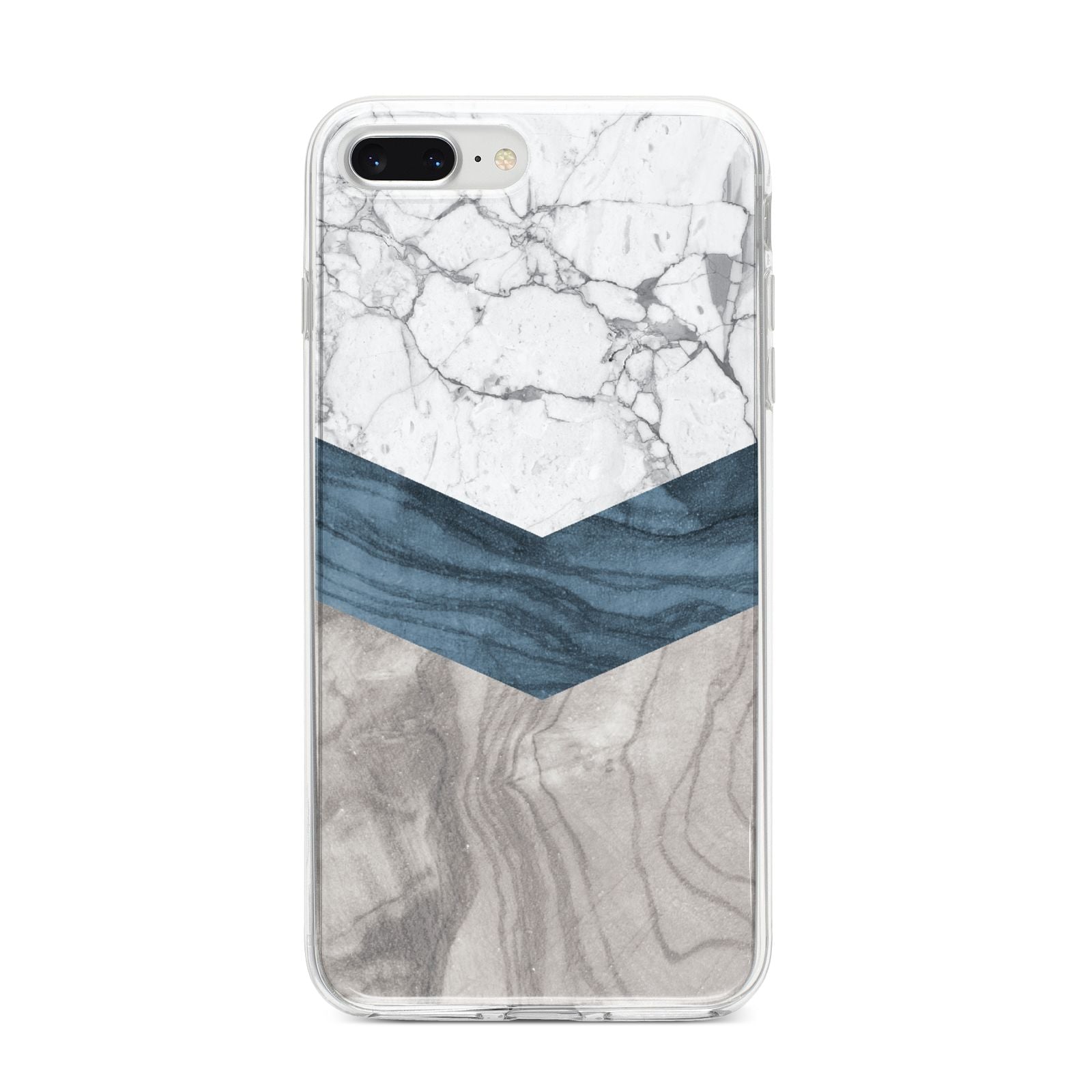 Marble Wood Geometric 8 iPhone 8 Plus Bumper Case on Silver iPhone