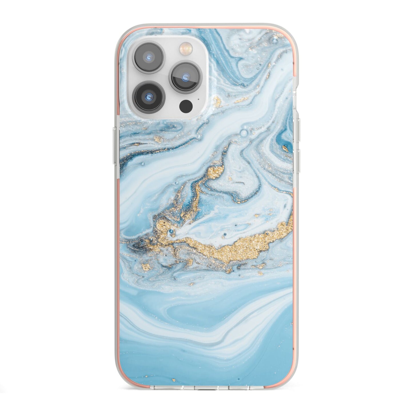 Marble iPhone 13 Pro Max TPU Impact Case with Pink Edges