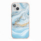 Marble iPhone 13 TPU Impact Case with Pink Edges