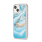 Marble iPhone 14 Clear Tough Case Starlight Angled Image